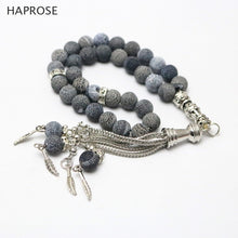 Carica l'immagine nel visualizzatore di Gallery, Fashion dark gr agate 33 beads Islamic Muslim tasbih Allah Rosary Natural gr 6 8 10mm beads agate bracelet gift