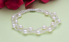 Carica l'immagine nel visualizzatore di Gallery, Fashion natural pearl bracelet for ladies pearl Bracelet jewelry rice-shaped Multi-layer pearls brcelets