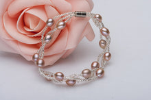Carica l'immagine nel visualizzatore di Gallery, Fashion natural pearl bracelet for ladies pearl Bracelet jewelry rice-shaped Multi-layer pearls brcelets