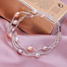 Carica l'immagine nel visualizzatore di Gallery, Fashion natural pearl bracelet for ladies pearl Bracelet jewelry rice-shaped Multi-layer pearls brcelets