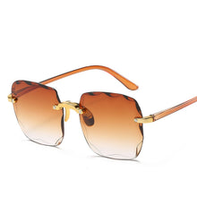 Load image into Gallery viewer, rectangle sunglasses women rimless square sun glasses for women 2022 summer style female uv400 green brown Eyewear