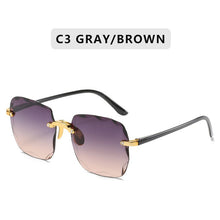 Load image into Gallery viewer, rectangle sunglasses women rimless square sun glasses for women 2022 summer style female uv400 green brown Eyewear