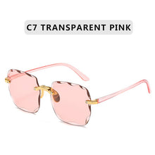Load image into Gallery viewer, rectangle sunglasses women rimless square sun glasses for women 2022 summer style female uv400 green brown Eyewear