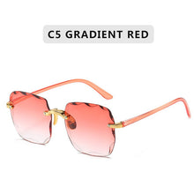 Load image into Gallery viewer, rectangle sunglasses women rimless square sun glasses for women 2022 summer style female uv400 green brown Eyewear