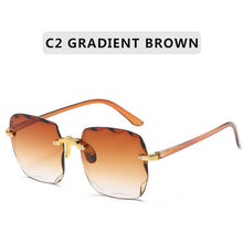 Load image into Gallery viewer, rectangle sunglasses women rimless square sun glasses for women 2022 summer style female uv400 green brown Eyewear