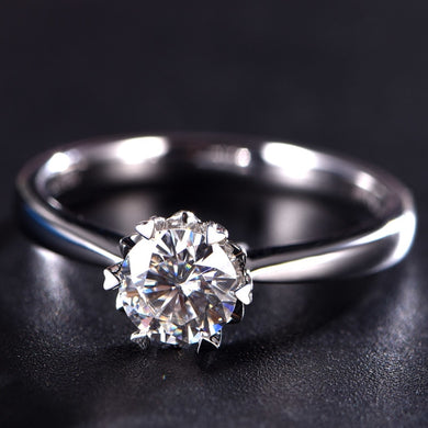 Fashion ring Moissanite Ring 18K White Gold rings for Wedding