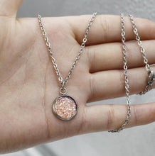 Carica l&#39;immagine nel visualizzatore di Gallery, Collana girocollo Druzy rotonda alla moda per donna Collana Druzy pendente drusy Vendita calda 