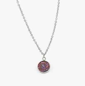 Collana girocollo Druzy rotonda alla moda per donna Collana Druzy pendente drusy Vendita calda 