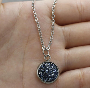 Collana girocollo Druzy rotonda alla moda per donna Collana Druzy pendente drusy Vendita calda 