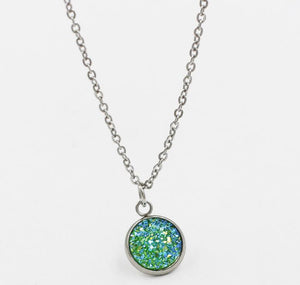 Collana girocollo Druzy rotonda alla moda per donna Collana Druzy pendente drusy Vendita calda 