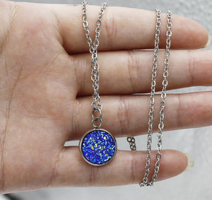 Collana girocollo Druzy rotonda alla moda per donna Collana Druzy pendente drusy Vendita calda 