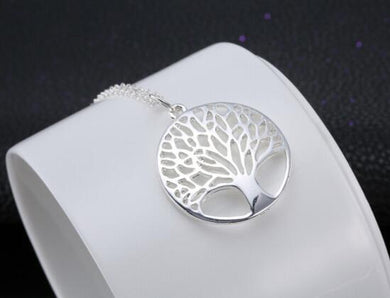 Moda argento Collana con ciondolo albero della vita totem in argento religione 18 pollici collares popolari 925 gioielli di San Valentino D 