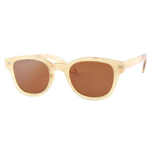 translucent semi transparent yellow jelly color handmade sheep horn frame brown travellers's sunglasses eyeglasses