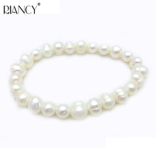 Carica l'immagine nel visualizzatore di Gallery, Bracciale di perle veramente naturali alla moda Bracciale di perle in cinque stili Corda elastica Gioielli di perle per le donne 