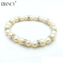 Carica l'immagine nel visualizzatore di Gallery, Bracciale di perle veramente naturali alla moda Bracciale di perle in cinque stili Corda elastica Gioielli di perle per le donne 