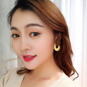 Fashion wood Drop Earrings bohemian punk wooden Removable Earrings Individuality party Multilayer Dangle Earringss for Women