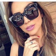 Load image into Gallery viewer, FashionClassic Cat Eye Sunglasses Lady Flat Top Eyewear Lunette Femme Women  Brand  Sunglasses WomenRivet  UV400
