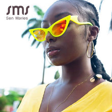 Load image into Gallery viewer, FashionOversized Cat Eye Sunglasses Women 2023  Brand Personality Wave Leg Sun Glasses Female Chic Trend Mirror Eyewear