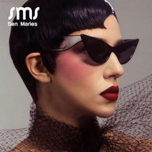 Load image into Gallery viewer, FashionOversized Cat Eye Sunglasses Women 2023  Brand Personality Wave Leg Sun Glasses Female Chic Trend Mirror Eyewear
