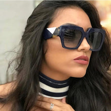 Carica l&#39;immagine nel visualizzatore di Gallery, Occhiali da sole oversize quadrati alla moda Donna Uomo Designer di marca Occhiali da sole Famale Male Retro Eyewear Tonalità UV400