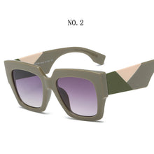 Carica l&#39;immagine nel visualizzatore di Gallery, Occhiali da sole oversize quadrati alla moda Donna Uomo Designer di marca Occhiali da sole Famale Male Retro Eyewear Tonalità UV400