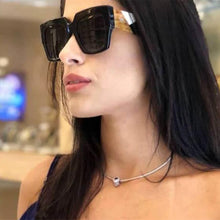 Carica l&#39;immagine nel visualizzatore di Gallery, Occhiali da sole oversize quadrati alla moda Donna Uomo Designer di marca Occhiali da sole Famale Male Retro Eyewear Tonalità UV400