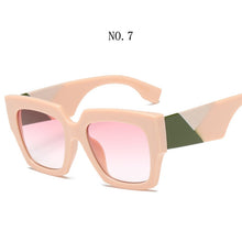 Carica l&#39;immagine nel visualizzatore di Gallery, Occhiali da sole oversize quadrati alla moda Donna Uomo Designer di marca Occhiali da sole Famale Male Retro Eyewear Tonalità UV400
