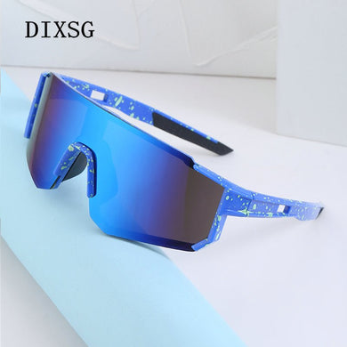 Fashionable colorful one-piece sunglasses for men outdoor sports cycling driving mountain climbing UV protection glasses women