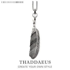 Feather Link Chain Necklace,2017 Brand New Silver Ts Fashion Jewelry Thomas Style Rebel Cross Bijoux Gift For Men & Women Friend