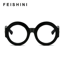 Load image into Gallery viewer, Feishini Big Eyeglasses frames Men Round Glasses Clear Vision Optical Glasses Frame Women Vintage Prescription Transparent