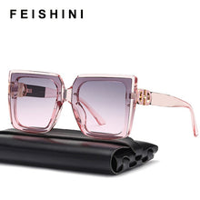 Carica l&#39;immagine nel visualizzatore di Gallery, Feishini Brand  NO Logo Contracted Quality Square Sunglasses Women Oversized UV Protection Ladies Paris Glassees