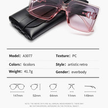 Carica l&#39;immagine nel visualizzatore di Gallery, Feishini Brand  NO Logo Contracted Quality Square Sunglasses Women Oversized UV Protection Ladies Paris Glassees