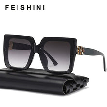 Carica l&#39;immagine nel visualizzatore di Gallery, Feishini Brand  NO Logo Contracted Quality Square Sunglasses Women Oversized UV Protection Ladies Paris Glassees