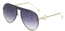 Load image into Gallery viewer, Feishini  Price 2022 Oversized Pilot Sunglasses Women  Brand  Flat Top One Piece Men Eyewear Brown Mirror