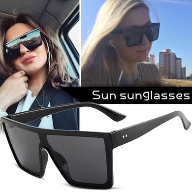Feitong Summer Glasses Brand Designer Sunglasses Oversized Square Flat Single Lens Shading Uv400 Goggle Eyewears 2023
