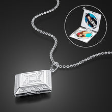 Load image into Gallery viewer, Female 925 sterling silver necklace simple geometric box pendant creative can be placed photos popular solid silver jewelry