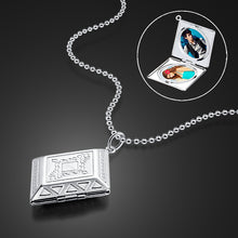 Load image into Gallery viewer, Female 925 sterling silver necklace simple geometric box pendant creative can be placed photos popular solid silver jewelry