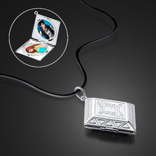 Load image into Gallery viewer, Female 925 sterling silver necklace simple geometric box pendant creative can be placed photos popular solid silver jewelry