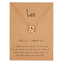 Carica l&#39;immagine nel visualizzatore di Gallery, Female Elegant Star Zodiac Sign 12 Constellation Necklaces Pendant Charm Gold Chain Choker Necklaces for Women Jewelry Cardboard