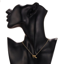 Carica l&#39;immagine nel visualizzatore di Gallery, Female Elegant Star Zodiac Sign 12 Constellation Necklaces Pendant Charm Gold Chain Choker Necklaces for Women Jewelry Cardboard