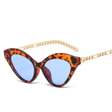 Load image into Gallery viewer, Female Cat Eye Sunglasses For Women Gold Chain Decoration  Brand Design Shades Eyewear Leopard Sun Glasses UV400