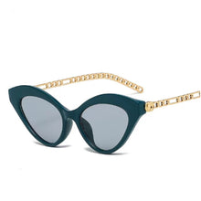 Load image into Gallery viewer, Female Cat Eye Sunglasses For Women Gold Chain Decoration  Brand Design Shades Eyewear Leopard Sun Glasses UV400