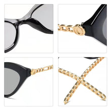 Load image into Gallery viewer, Female Cat Eye Sunglasses For Women Gold Chain Decoration  Brand Design Shades Eyewear Leopard Sun Glasses UV400