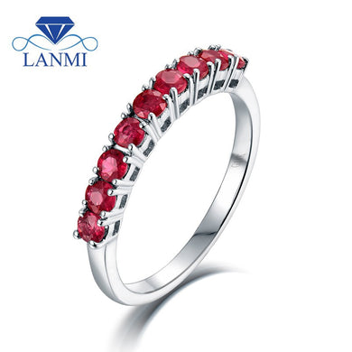 Female Fine Jewelry Oval Natural Ruby Real 18k White Gold Diamond Rings Wholesale Design For Women Birthd Gift