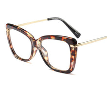 Load image into Gallery viewer, Female Square Eyeglasses Sexy Leopard  Brand Transparent Women&#39;s Glasses Frame  Oversized Prescription Glasses