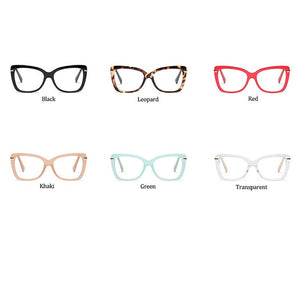 Female Square Eyeglasses Sexy Leopard  Brand Transparent Women's Glasses Frame  Oversized Prescription Glasses