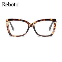 Load image into Gallery viewer, Female Square Eyeglasses Sexy Leopard  Brand Transparent Women&#39;s Glasses Frame  Oversized Prescription Glasses