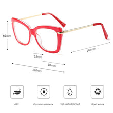 Load image into Gallery viewer, Female Square Eyeglasses Sexy Leopard  Brand Transparent Women&#39;s Glasses Frame  Oversized Prescription Glasses