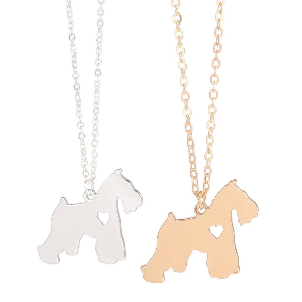 Femme Bijoux Schnauzer Necklace Animal Dog Pendant Pet Jewelry Charm Family Pets Choker Chain Christmas Gifts For Women Men