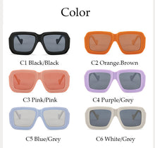 Load image into Gallery viewer, Fenqiqi Brand Square Sunglasses Big Designer Checkerboard Printting Shades Sunglasses Women 2023